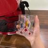 Rainbow Sheen Hand-Painted Glass Cup - Bling Design for Summer