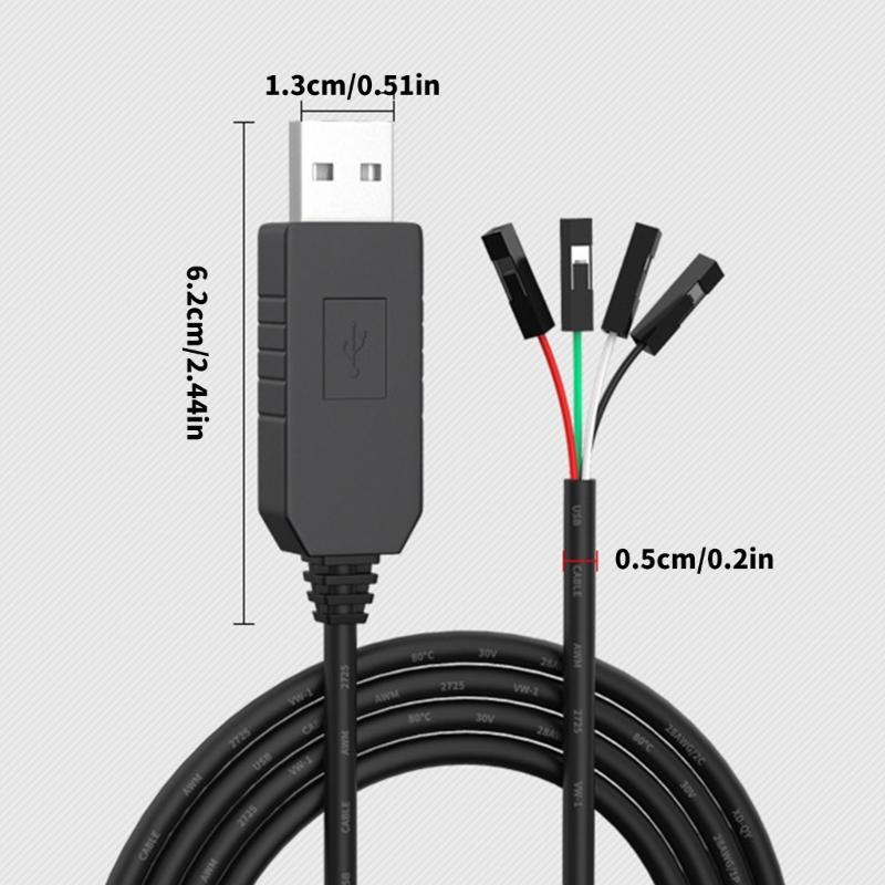 Highly speed USB to TTL Converters Cable  Chip Supported Durability Wire USB to TTL Adapters Cable Flexible Toughly