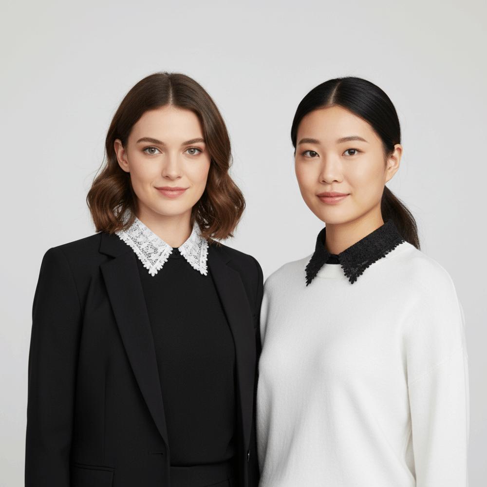 Modischer Atmungsaktiver Falscher Kragen Einfarbige Vorderkrawatte Abnehmbarer Kragen Koreanischer Stil Modisches Vielseitiges Accessoire Herbst
