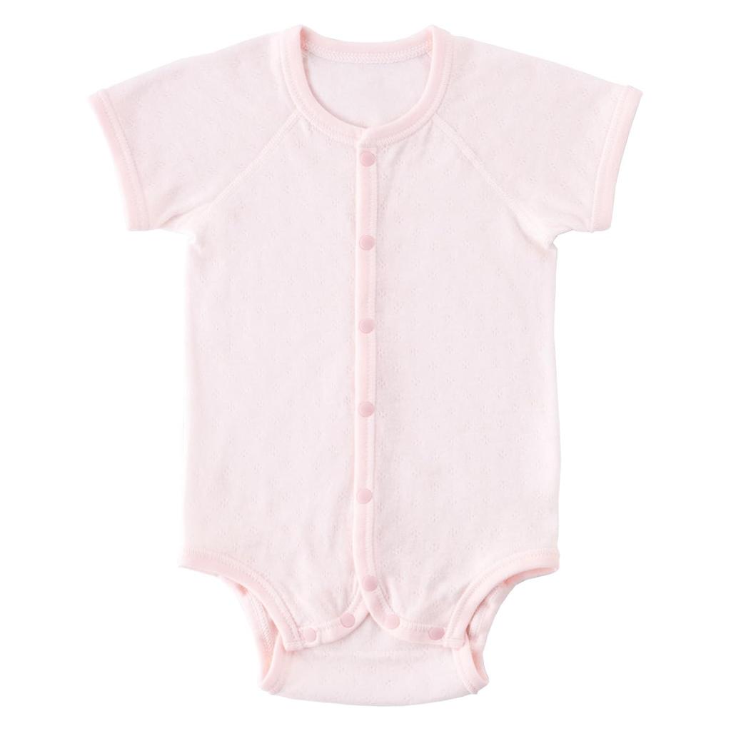 Mini Size Smile Made In Japan [Baby Castle] Front-opening All-in-one 70, Cotton, Pink,