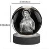 3D Virgin Mary Laser Engrave Crystal Ball Colorful Night Light ,Religious Gifts for Women's Birthdays, Maria Christmas Decoratio