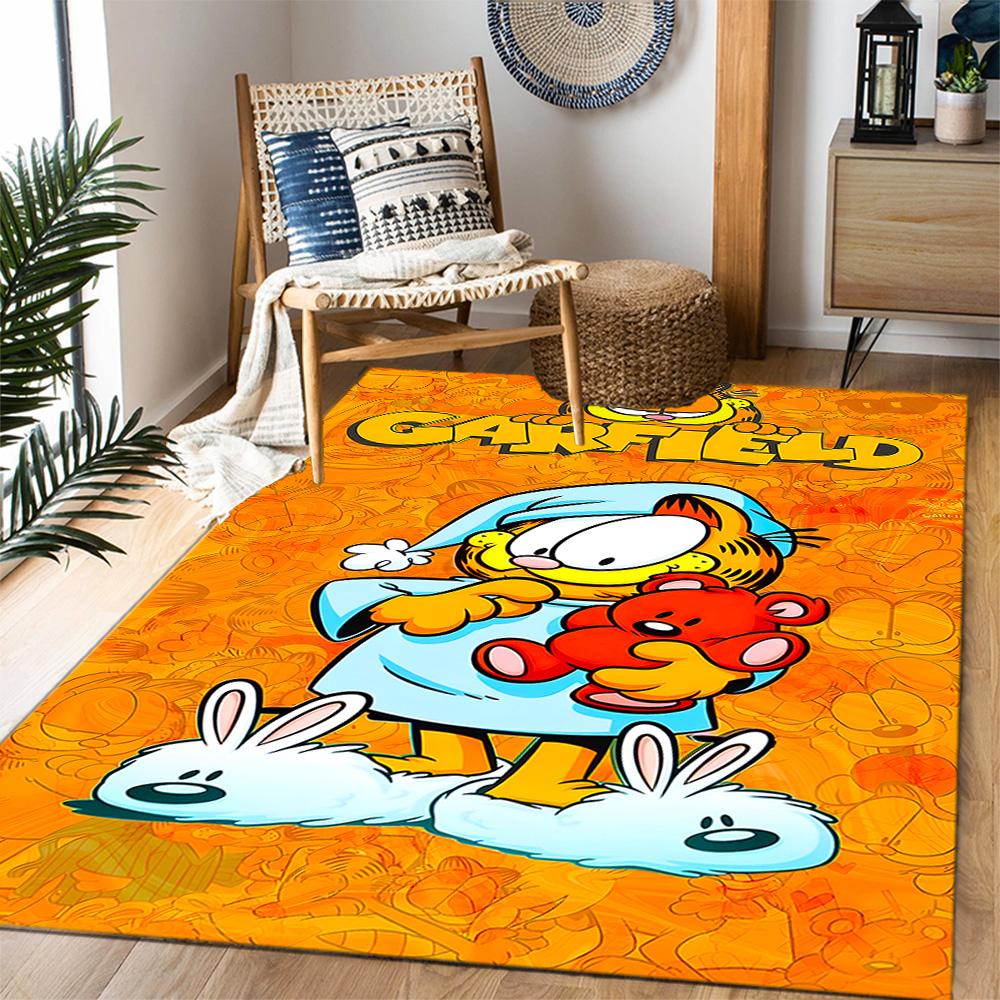 Tappeti Antiscivolo a Tema 'L'Avventura Accogliente di Garfield' - Arredamento per la Casa in Poliestere, Adatti per Camere da Letto, Soggiorni, Ingressi, Studi e Decorazioni