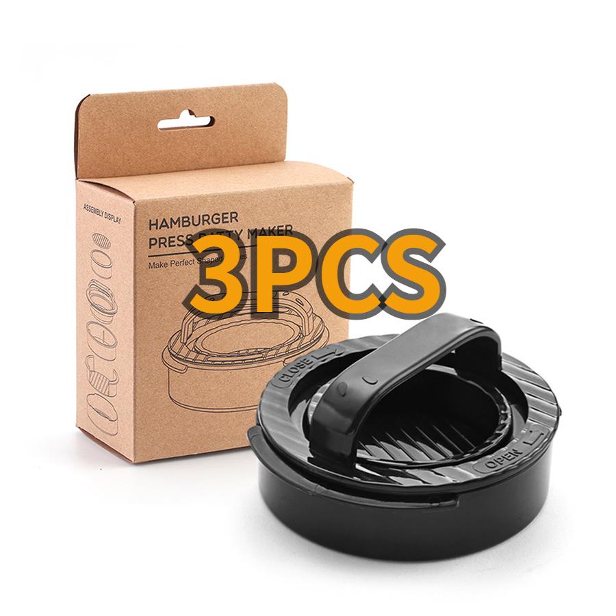 3 Pcs Round Hamburger Making Tool Meat Press Patty Maker Combo Set Kitchen Gadget