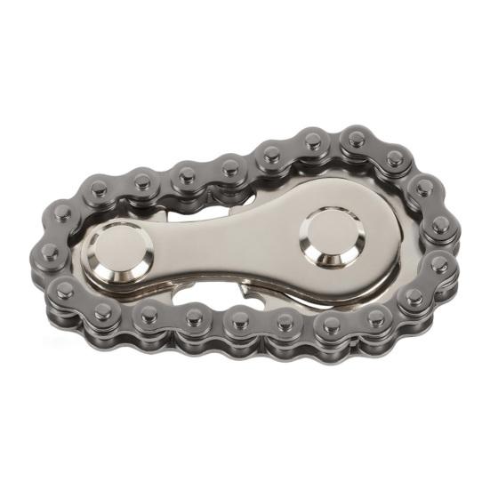 Gear Chain Fidget Spinner Toy Stress Anxiety Relief Zinc Alloy Gear Fingertip Toy Home Office Worker Relaxation Spinning Gear Chain Desk Toy