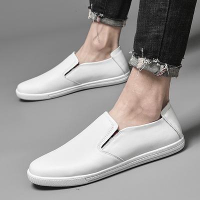 Flat Casual Men's Shoes Classic Minimalist Design Daily Office Leisure and Party Black and White Versatile Shoes Slip On