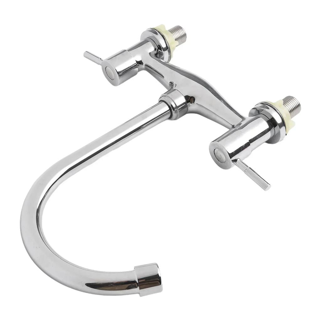 Chrome Hot And Cold Mixing Faucet Hole Deck Kitchen Sink Solid Brass Chrome Construction Applicable Scenario Applicable