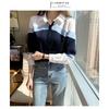 2026 Spring New Women's Turn-down Collar Contrast Color Slim Fit Long Sleeve Casual Striped Shirt