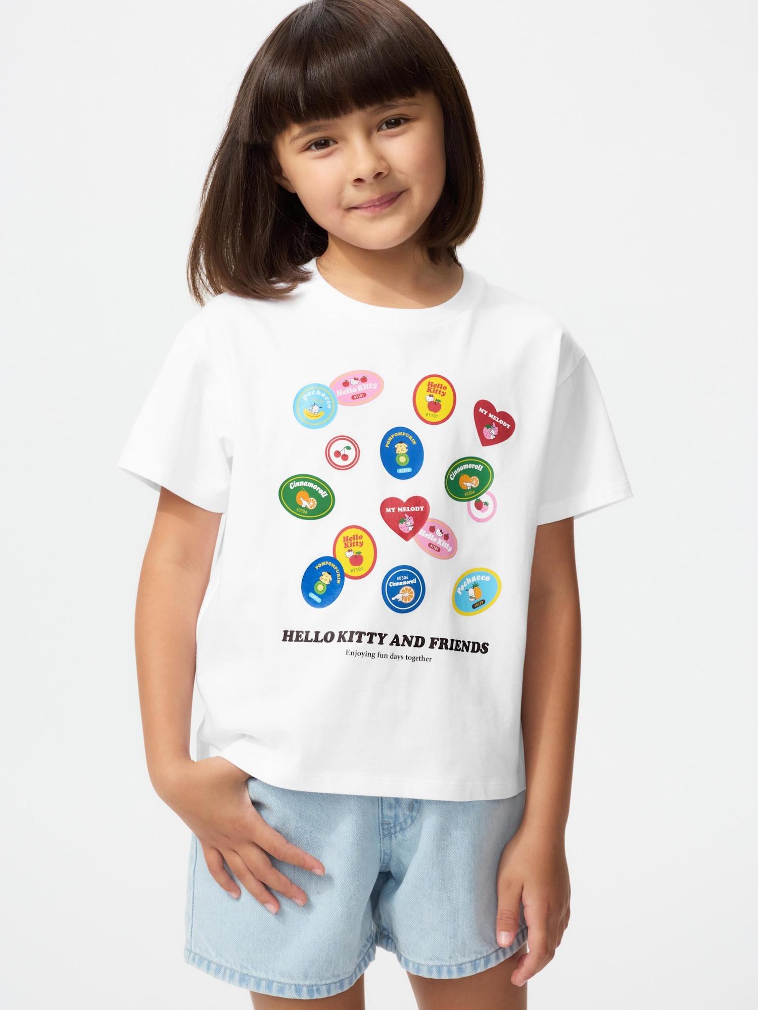 Uniqlo Япония Девочки Персонажи Sanrio Ут 00 WHITE/100