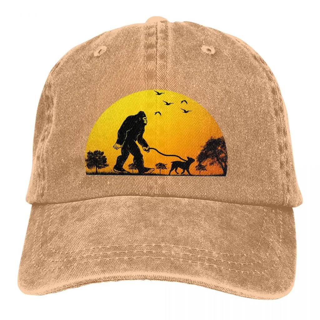 Casquette d'été Visière Pare-soleil Marche Bouledogue Français Casquettes Hip Hop Bigfoot Sasquatch Chapeau de Cowboy Casquettes de Trucker à Visière Casquettes de Papa
