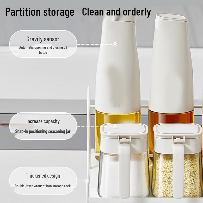 Yinbai 9-Piece Cream White Kitchen Seasoning Storage Set