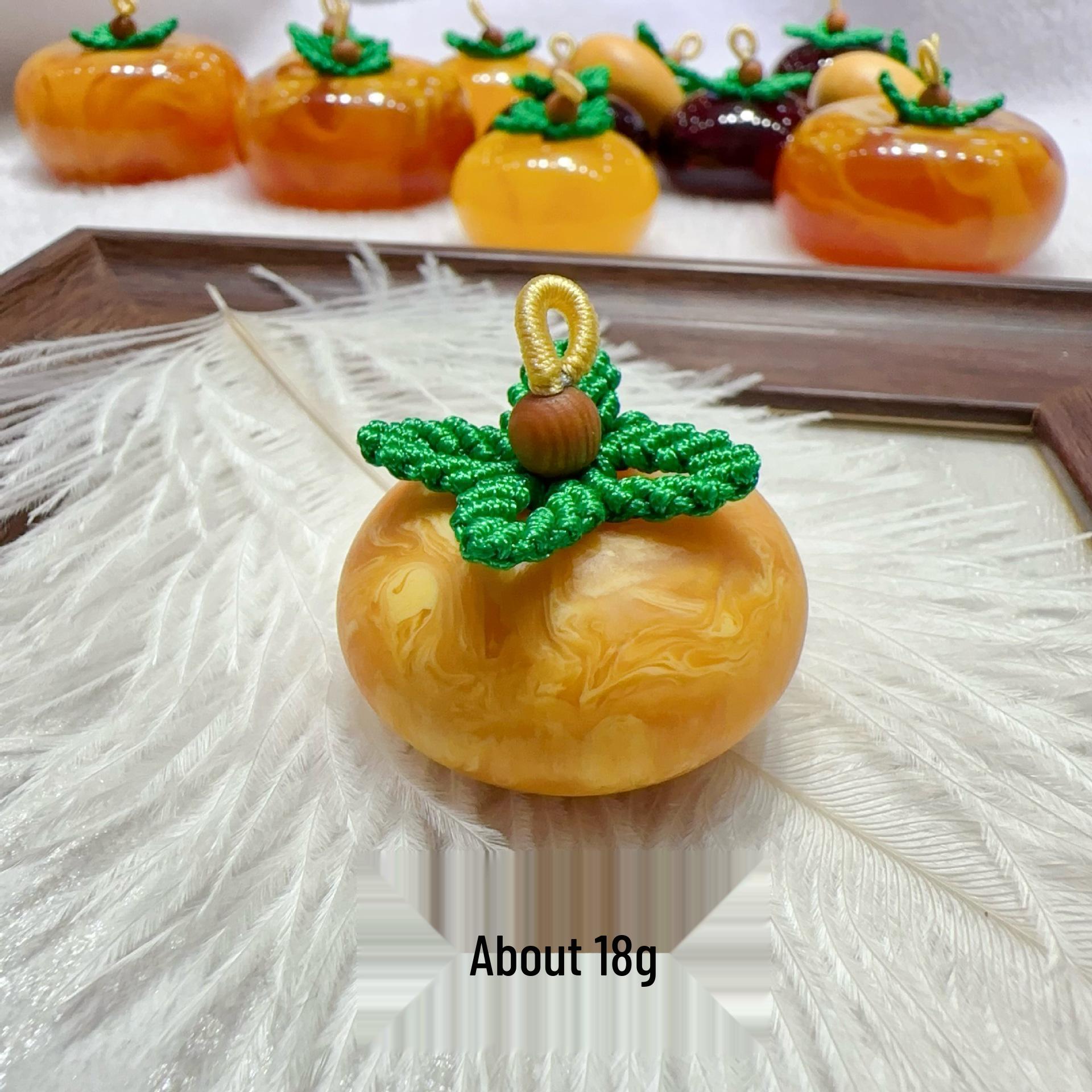 Handmade Resin Persimmon Pendant DIY Jewelry Accessory - Small Ruyi Simulation Second Generation Amber Persimmon светло-оранжевый