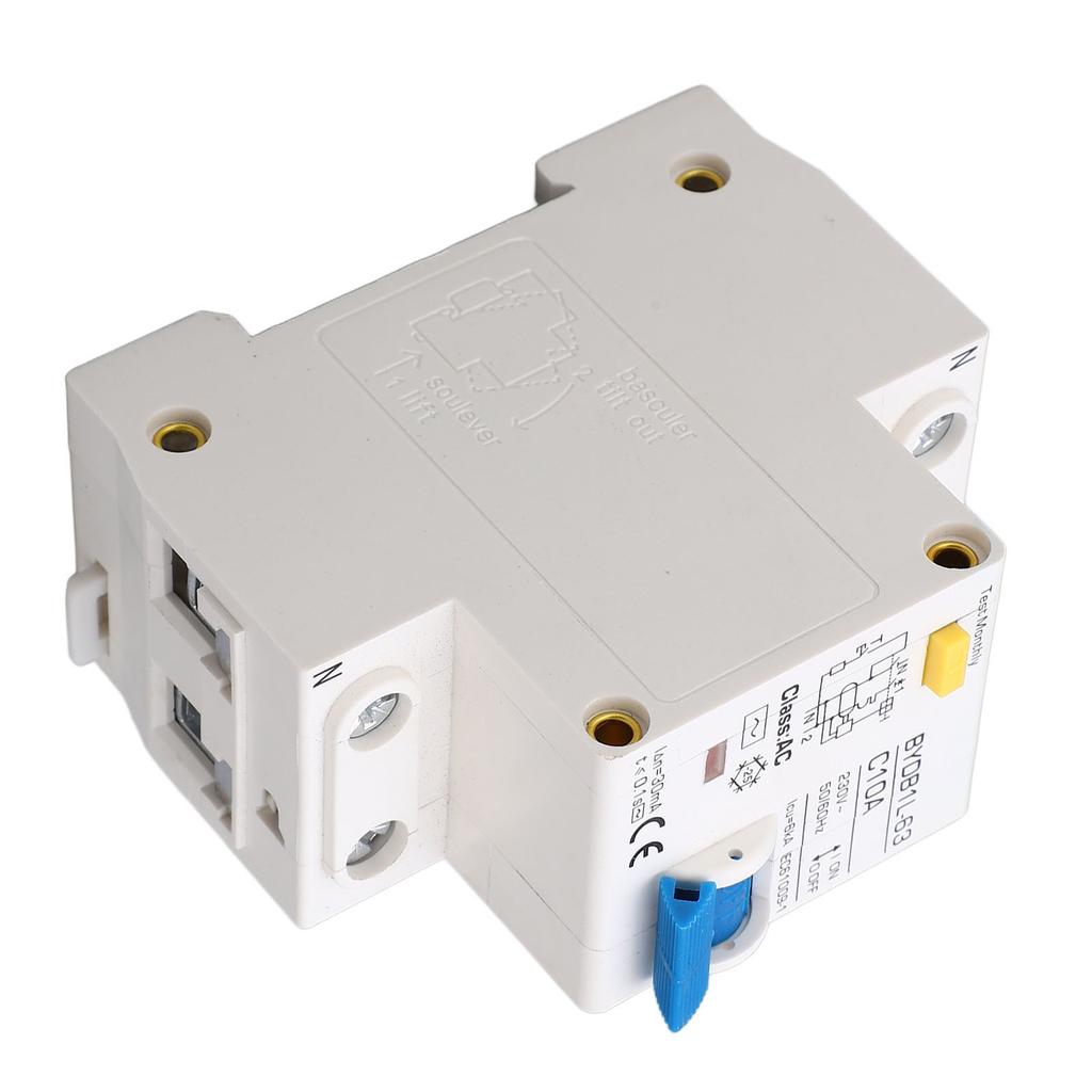 AC Type Leakage Protection Switch Din Rail Mount 1P Miniature Ground Circuit Breaker 230V 10A