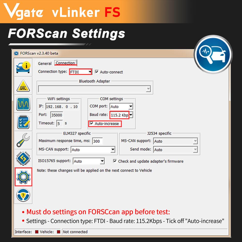 Vgate Vlinker FS ELM327 USB OBD2 Car Diagnostic Tools FORScan OBD2 Automotive Scanner MS/HS CAN PK OBDLink EX For Mazda For Ford