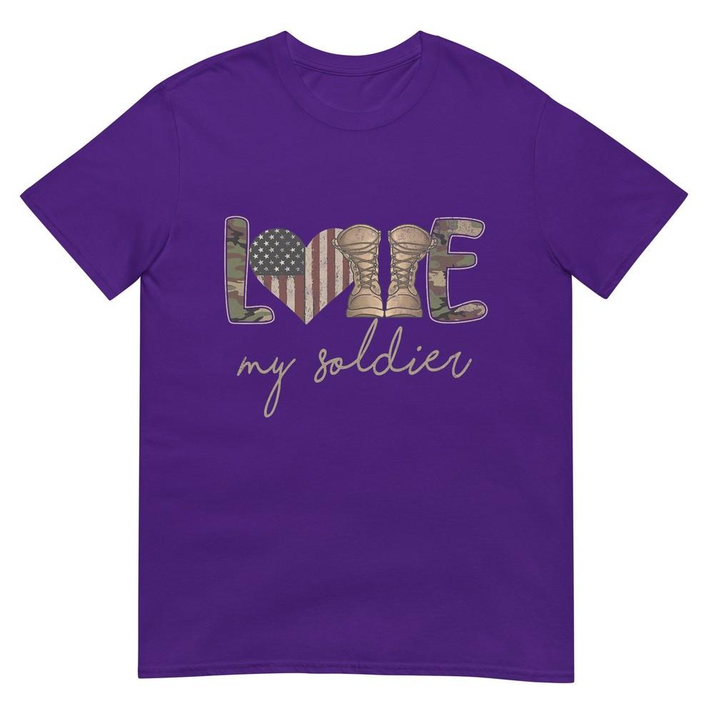I Love My Soldier Military Army Wife Usa Camour Flag Tshirt