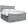 Box Spring Bed with Mattress Light Grey 200 x 200 cm Fabric