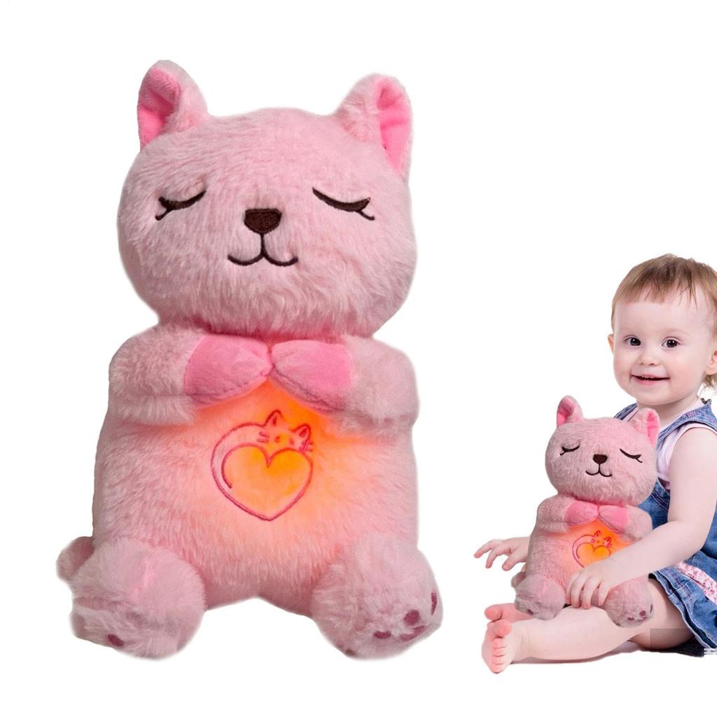 Sleeping Animal Cuddly Toy With Breathing Movement And Music Plush Slumber Animal Toy Sleeping Animal Music Box Made Of Plush For Newborn Baby Toys