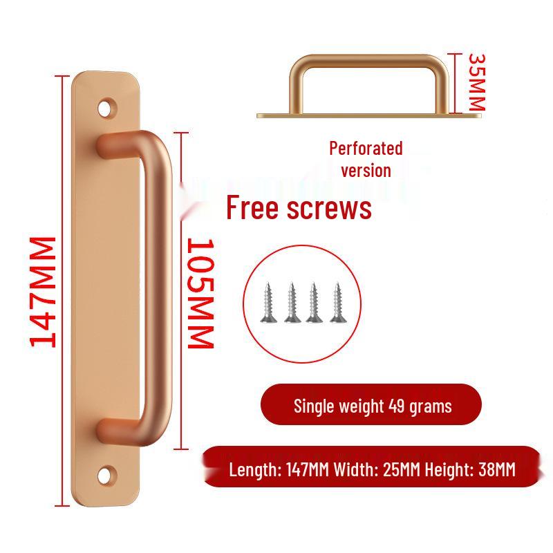 Aluminum Alloy No-Drill Door Handle for Glass, Window, Balcony, Sliding, and Cabinet Doors