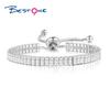 Bestone Luxury 18K Gold Plated Geometric Crystal Bracelet Personality Sparkling Cubic Zircon Tennis Chain Bangle Bracelet