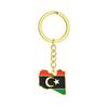Retro Libyan Map Flag Keychain - Ethnic Style Titanium Steel Accessory for Men & Women