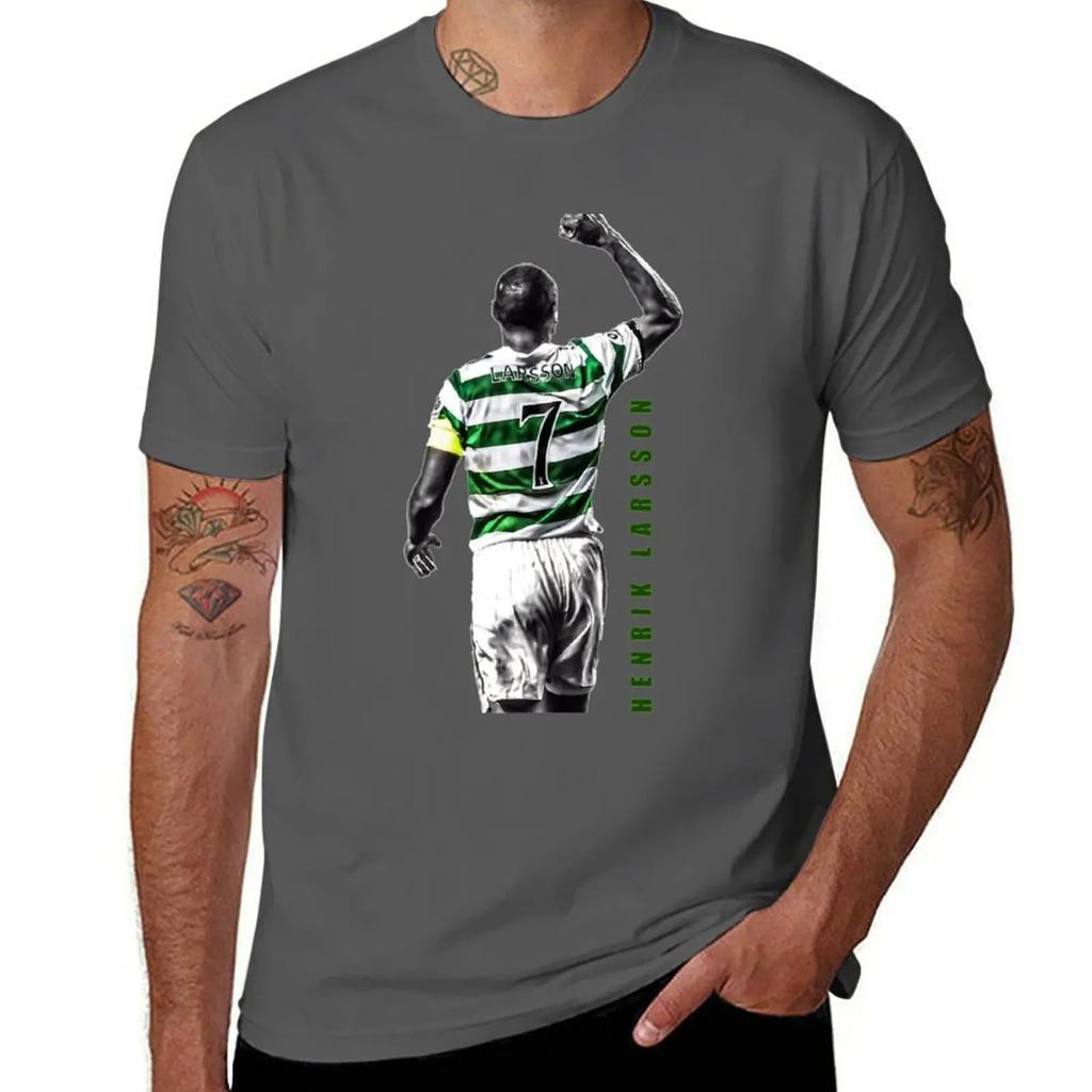 2024 MODE Henrik Larsson Celtic Football Club Legende Kunstwerk T-Shirt Jungen Tierdruck für einen Jungen Einfache Sweatshirts Männer
