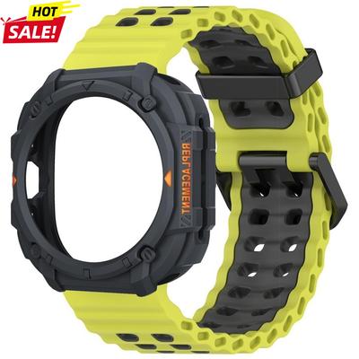 מארז שריון + רצועה חדשים עבור Samsung Galaxy Watch Ultra(2025) 47 מ"מ אולטרה(2025) רצועת ספורט 47 מ"מ רצועת שעון סיליקון צמיד קוראה גא