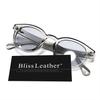 Bliss Leather Clear Gray x Light Smoke Wellington for Men and Large Thick Plastic Cell Sunglasses, Style, Full-Rim, Women, Non-Prescription, Colored,