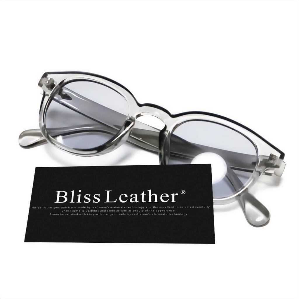 Bliss Leather Clear Gray x Light Smoke Wellington for Men and Large Thick Plastic Cell Sunglasses, Style, Full-Rim, Women, Non-Prescription, Colored,