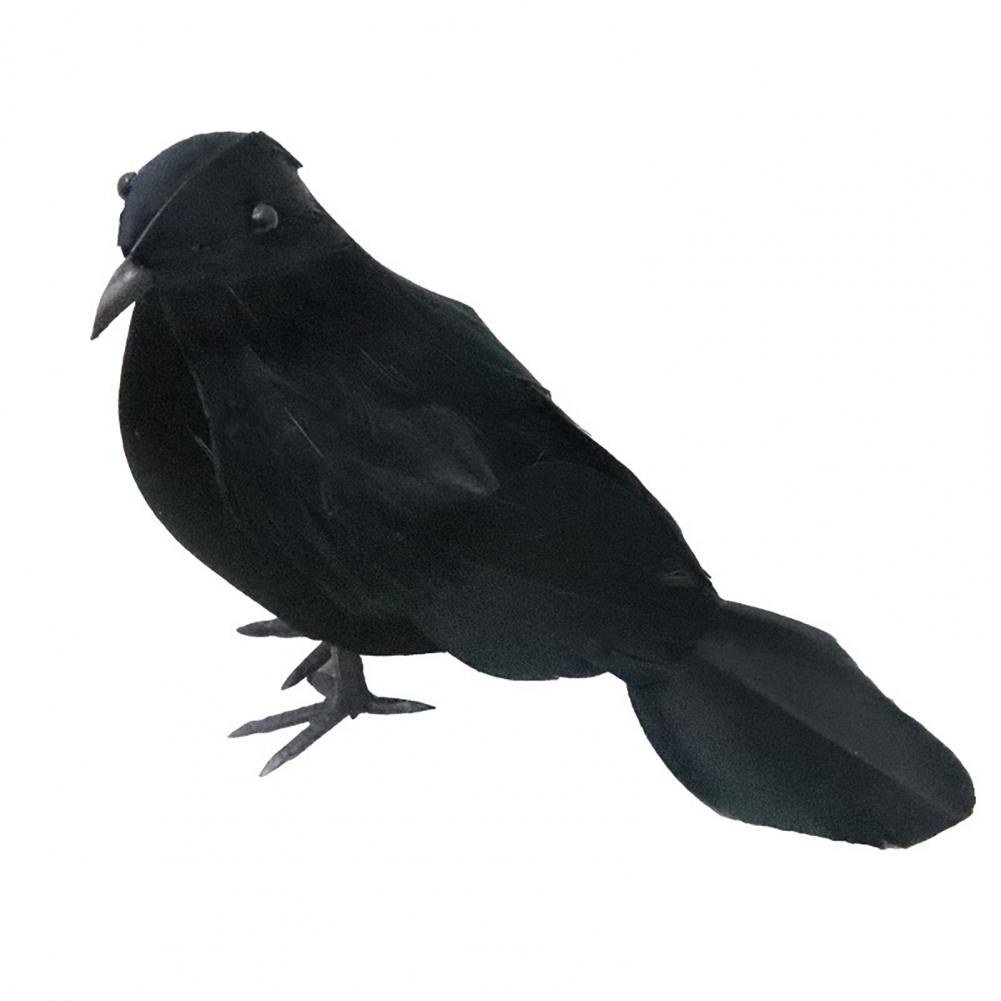 Halloween Crow Decorations Realistic Crow Props Realistic Feathered Crow Decorations for Halloween Handmade for Yard Outdoor