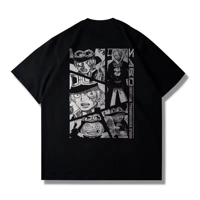 One Piece Nico Robin Manga Split Print Oversized Anime Streetwear Women And Men T-Shirt