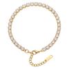 Rhinestone Ankle Bracelet 4mm Cubic Zirconia Classic Tennis Bracelet, Adjustable Anklet Boho Style for Women, Hypoallergenic Dainty Foot Jewelry