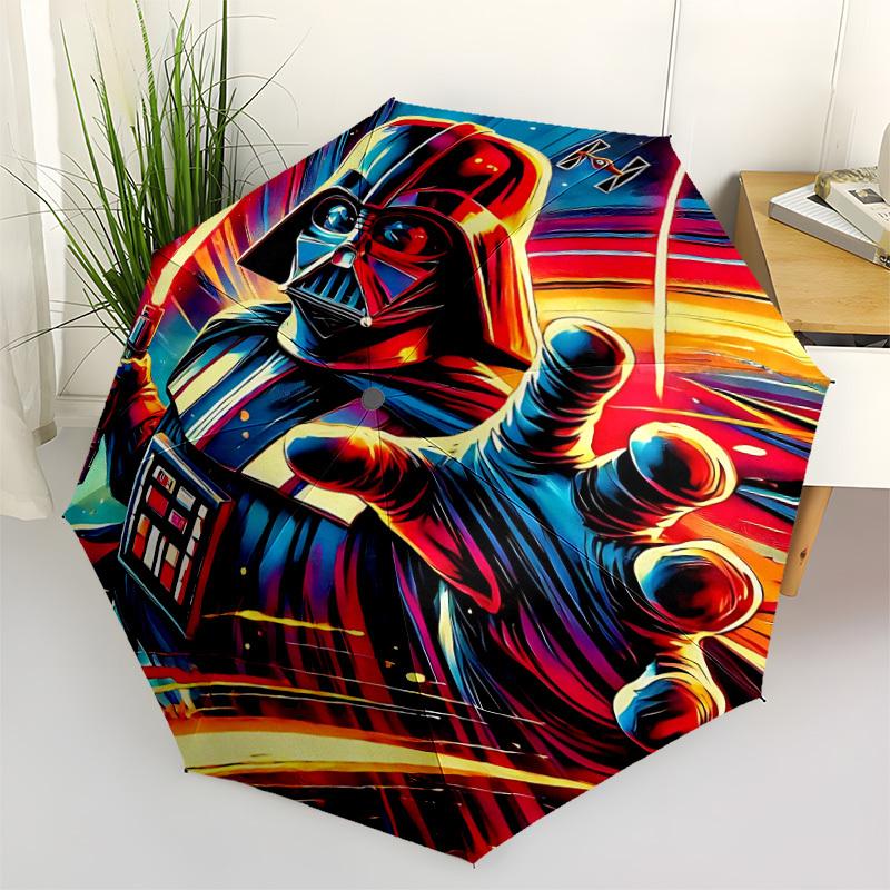 1pc Darth Vader, Lightsaber Automatic Folding Umbrella - Compact 8-Rib Design, Durable Plastic & Iron, Daily Use F104024