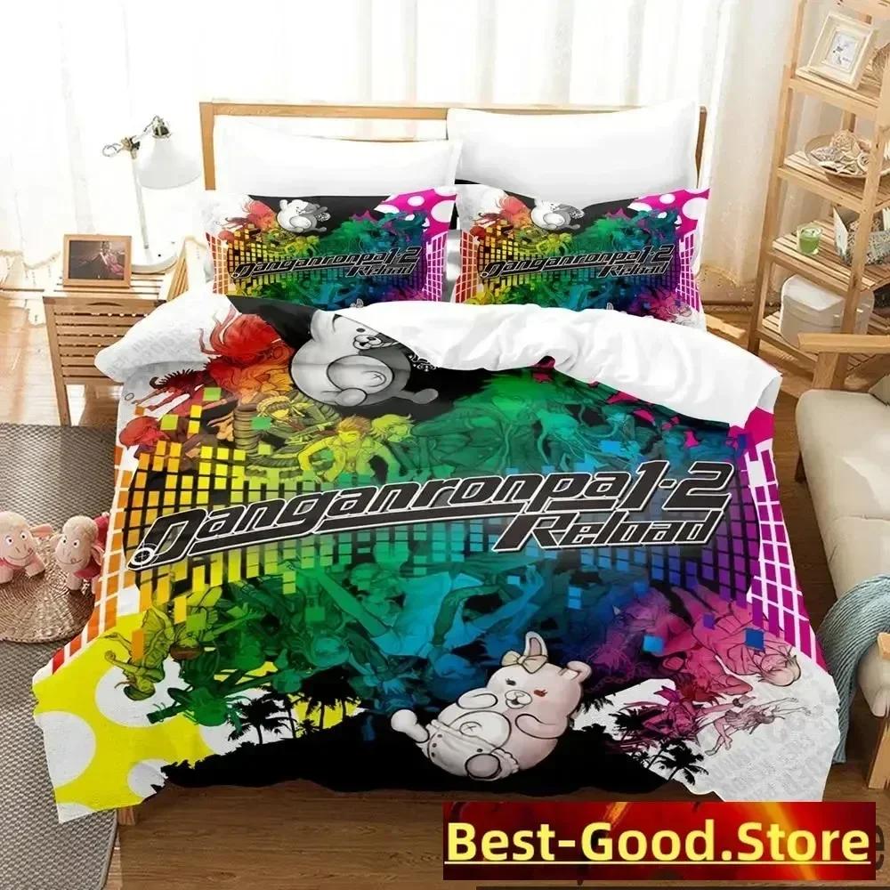 3D Print Anime Danganronpa Bedding Set Duvet Cover Sheet Printed Bed Set Pillowcase Bed Full Queen King Size Comforter Bedroom