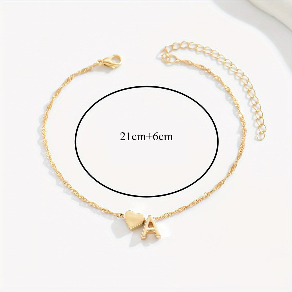 1 szt. Europejski i Amerykański Trend Modowy Design Prosty Klasyczny List Miłosny A Łańcuszek na Kostkę