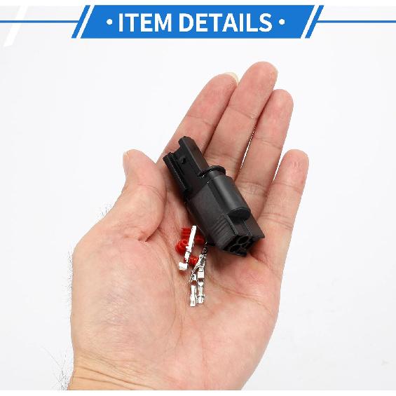 2 Pin ABS Sensor Connector Plug Kit Compatible for Mitsubishi, Waterproof 2.2 mm Series Plastic Black Male Female Wire Terminal Connector