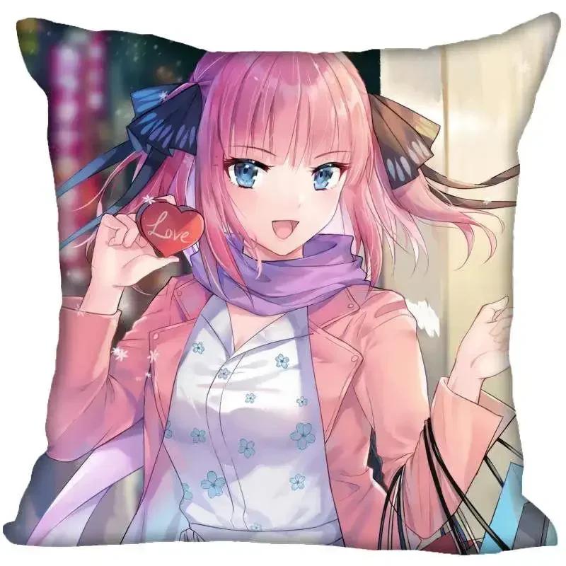Anime Girl Nino Nakano Pillow Case High Quality Satin Fabric Pillowcase Decorative Pillow Cover Wedding Decorative