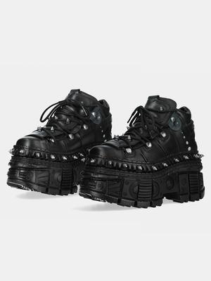 2025 New Punk Style Women Shoes Lace-up Heel Height 10CM Platform Shoes Woman Metal Decor Woman Sneakers Gothic Ankle Rock Boots