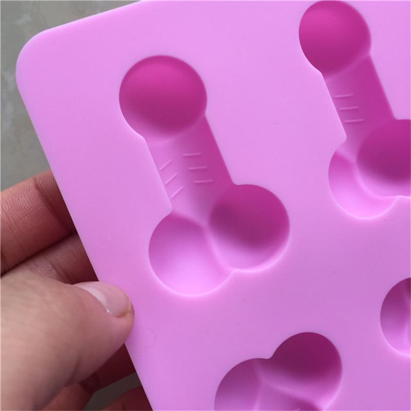 Silicone Mold 8Pcs Penis Shape Ice Cookie Jelly Chocolate Candy Cupcake Fondant Cake Decorating Tool