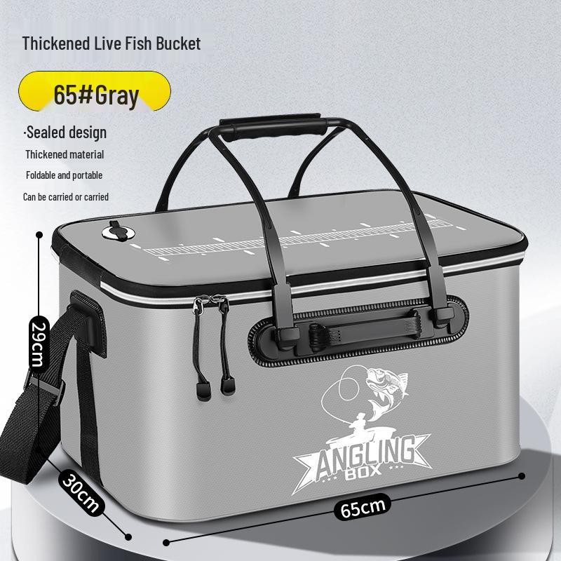Multi-functional EVA Folding Fish Bucket: Live Fish Protector & Tackle Box.