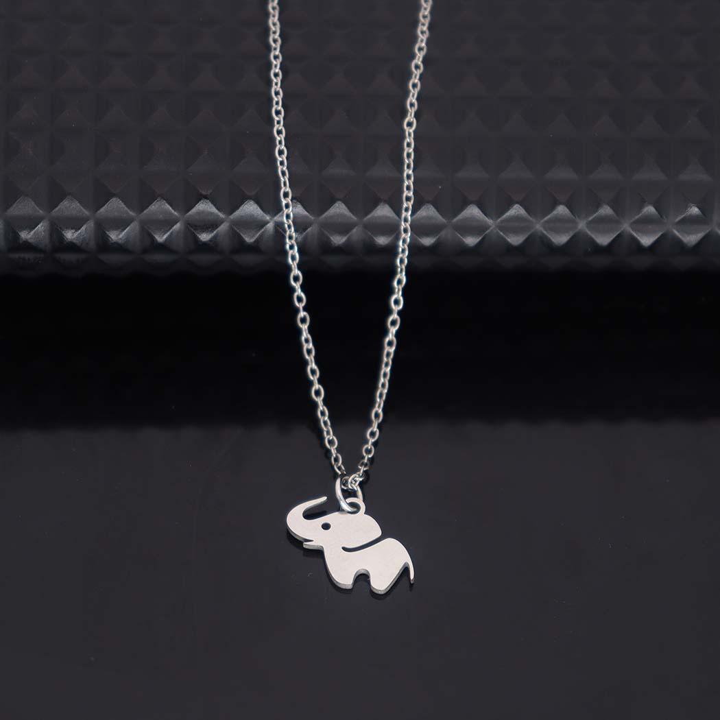 New European & American Little Elephant Pendant Necklace - Simple, Cute Animal Clavicle Chain Jewelry серебряный