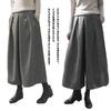 CCGGOWMM Gaucho Long Herringbone Elastic Cropped Loose Plus Sizes Winter Women's Wide-Leg Pants, Lace-Up Pants, Pants, Pants, Waist, High-Waisted