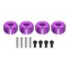 Uxcell Wheel Hex Hub Drive Adapter, Purple, with Screws and Pins, Aluminum Alloy, 12mm X 7mm Thick, RC Car Upgrade Replacement Parts, 4 Pieces