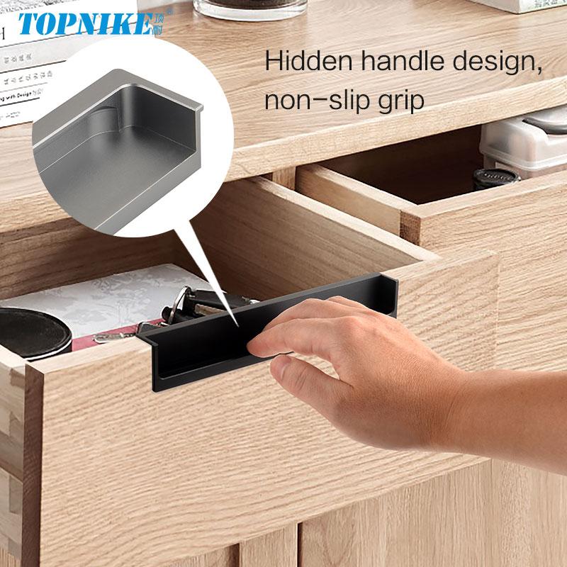 Embedded Concealed Pulls Handles White Wardrobe Doors Handles Black Cabinets Pulls Gray Drawers Pulls Recessed Finger Pulls