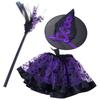 Enchanting Witch Dresses Up Set Eye Catching Witch Costume Set Portable Witch Costume Set For Halloween Parties