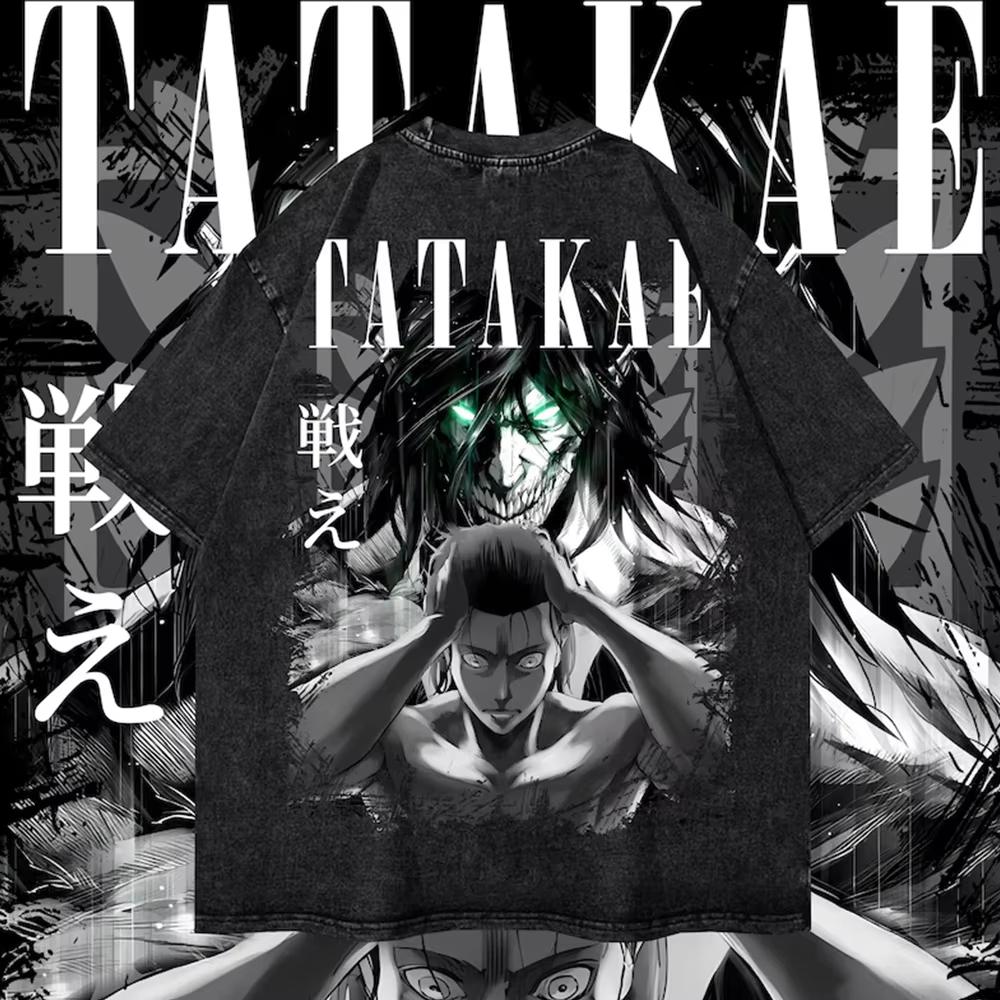 

shirt Womens and Mens Anime Attack on Titan Washed Cotton T Shirt Summer Hip Hop Harajuku Street Men Tops Clothing XL
