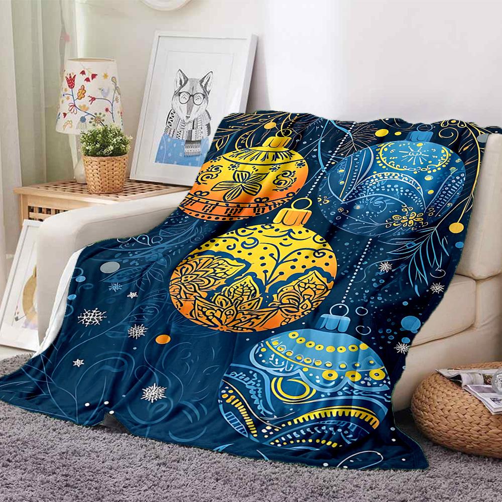 1pc Festive Atmosphere Style Blanket, Lightweight Flannel Throw Blanket for Sofa, Bed, Travel, Camping, Living Room, Office, Couch, Chair, and Bed