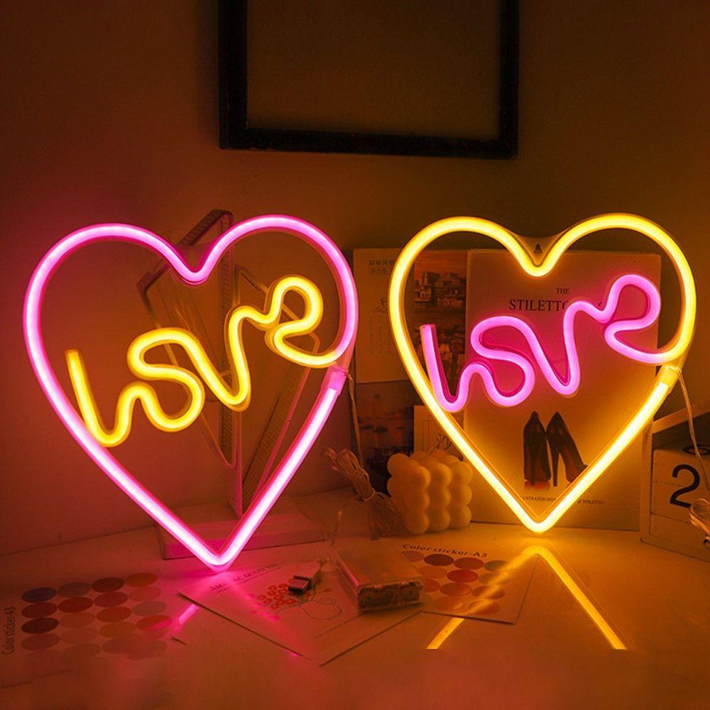 LED Atmosphere Light Love Shape Light Battery Powered Wall Lamp Valentine's Day Gifts