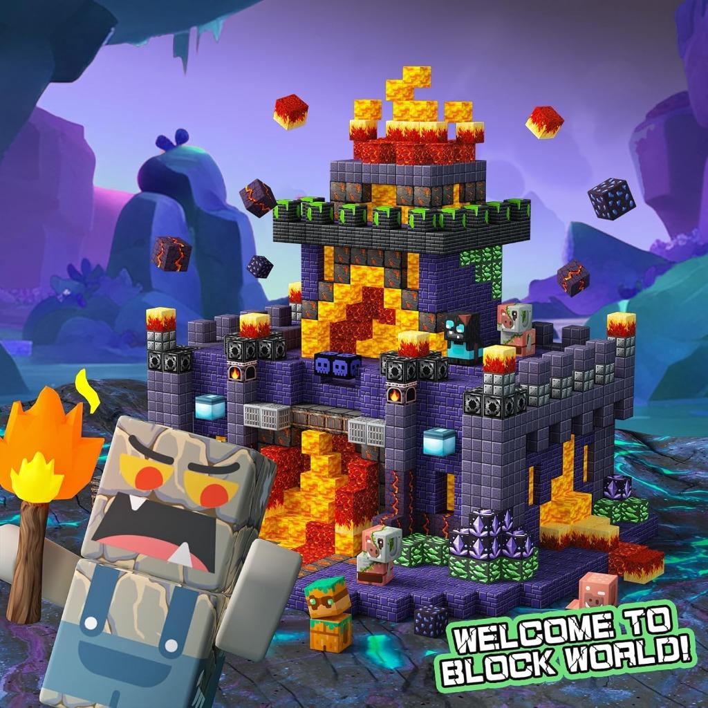 Magnetic Building Blocks Mine World Magnet Lava Dark Cave Midnight Bear Brick Cube Education Sensory Halloween Toy Children Gift