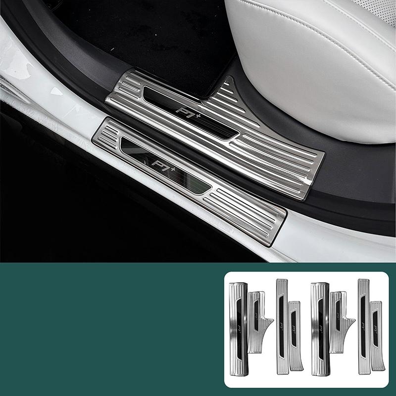 For XPENG P7+ 2026-2027 Door Sill Plate Welcome Step Plate Stainless Steel Dirt-resistant Automobile Modification Supplies