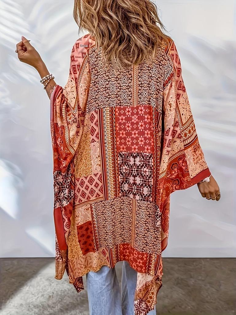 Women's Bohemian Aztec Print Cardigan Cloak - Spring/Autumn Collection