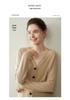 Women's Autumn/Winter Twelve-Needle V-Neck Cashmere Cardigan - Skin-Friendly, Slimming Knit Outerwear Sweater